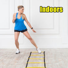 Load image into Gallery viewer, OWEMTECH Speed Agility Training Set - 20ft Long Ladders,12 Cones,Resistance Parachute - Indoor Outdoor Football, Soccer, Lacrosse, Hockey, Basketball Drill
